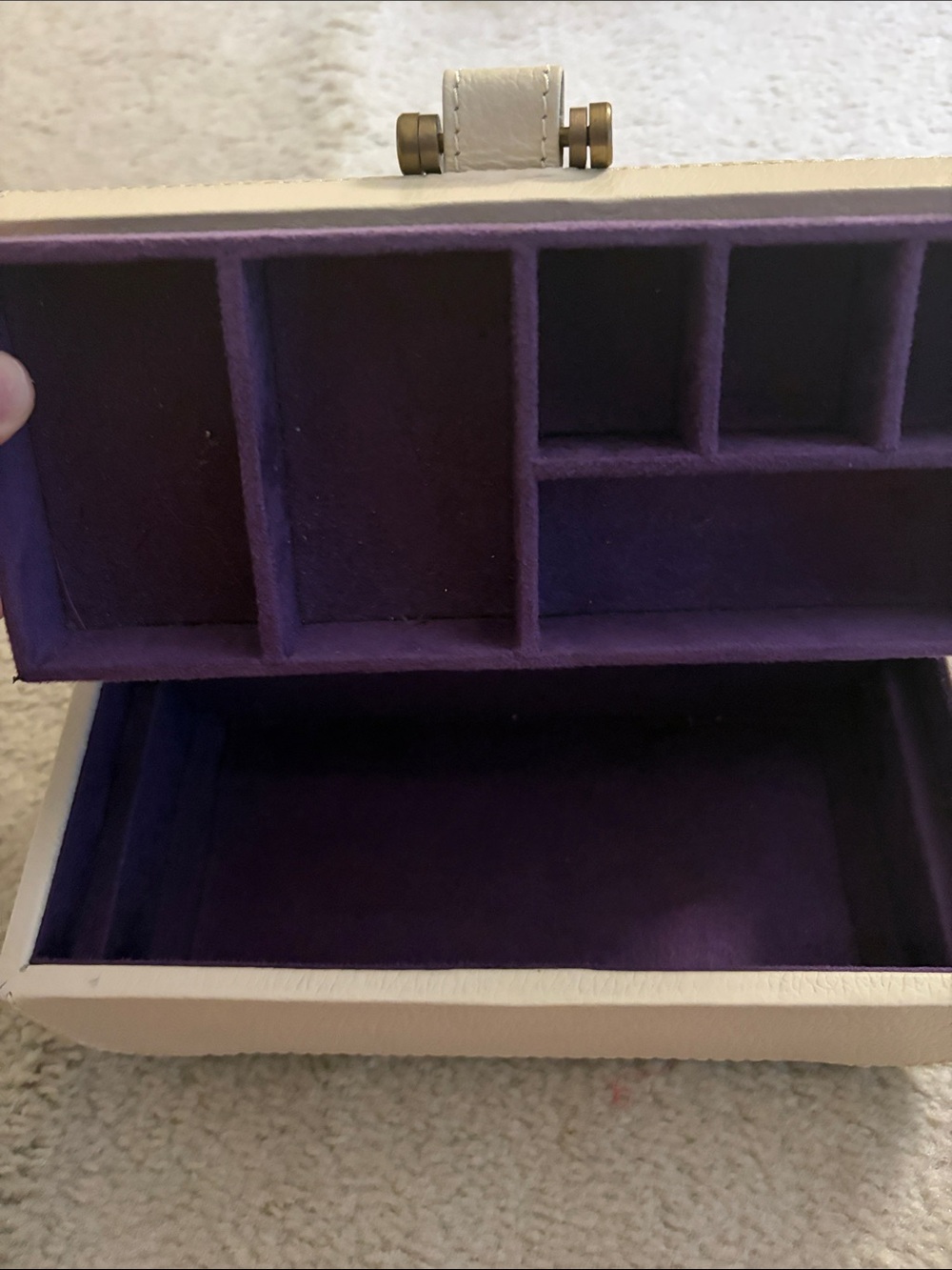 Pottery Barn Cream Jewelry Box - Picture 3 of 12